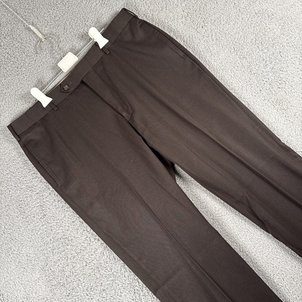 Brooks Brothers Madison Dress Pants Mens 38x30 Black 100% Wool